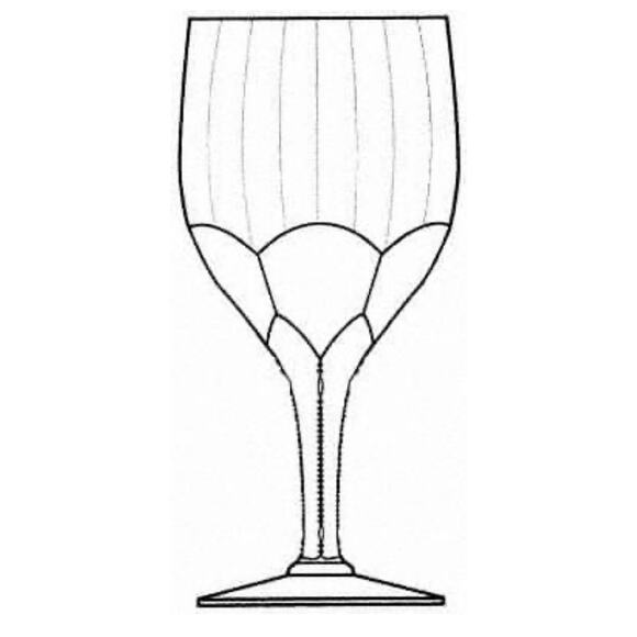 1940s Tiffin-Franciscan “Dewey” Set of 5 Crystal Water or Wine Glasses 6.25” 8oz - Picture 4 of 5